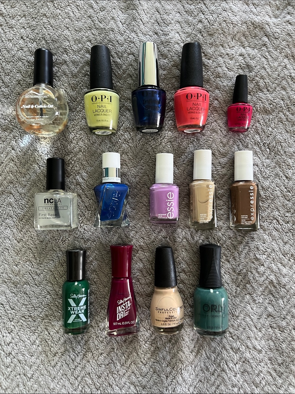 Lot of Mixed Nail Polish OPI, Essie, Sally Hansen, Orly & More Multi Color